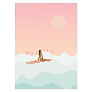 Sieraden kaartjes "Go with the flow" Multicolor blue-pink-onderdelen-Kraaltjes van Renate