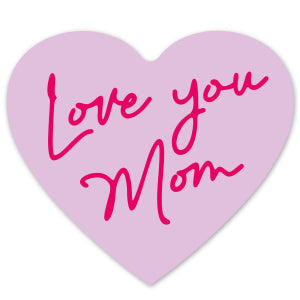 Sieraden kaartjes Hart &quot;love you Mom&quot; Lila pink 14x12.4cm-onderdelen-Kraaltjes van Renate