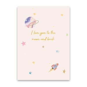 Sieraden kaartjes "I love you to the moon and back" Light pink-multicolour-onderdelen-Kraaltjes van Renate