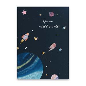 Sieraden kaartjes "You are out of this world" Zwart-multicolour-onderdelen-Kraaltjes van Renate