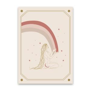 Sieraden kaartjes meisje met regenboog Light pink-Rose-onderdelen-Kraaltjes van Renate