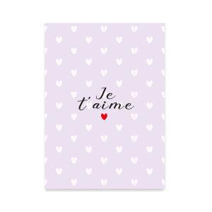 Sieraden kaartjes mini "Je t'aime" Lilac-onderdelen-Kraaltjes van Renate
