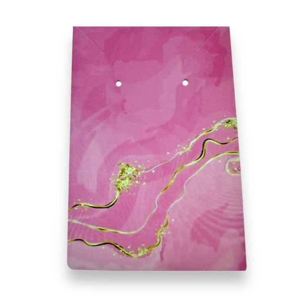 Sieraden kaartjes oorbel/ketting Roze 9x6mm - 5 stuks-onderdelen-Kraaltjes van Renate
