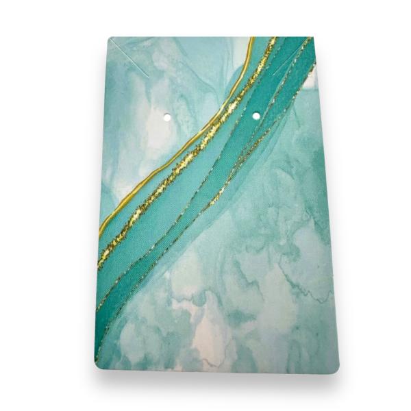 Sieraden kaartjes oorbel/ketting Turquoise 9x6mm - 5 stuks-onderdelen-Kraaltjes van Renate