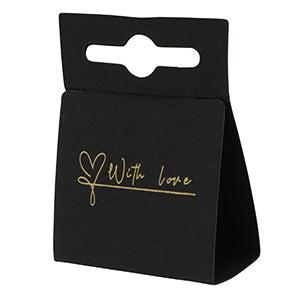 Sieraden kaartjes "with love" Zwart- per 5 stuks-onderdelen-Kraaltjes van Renate