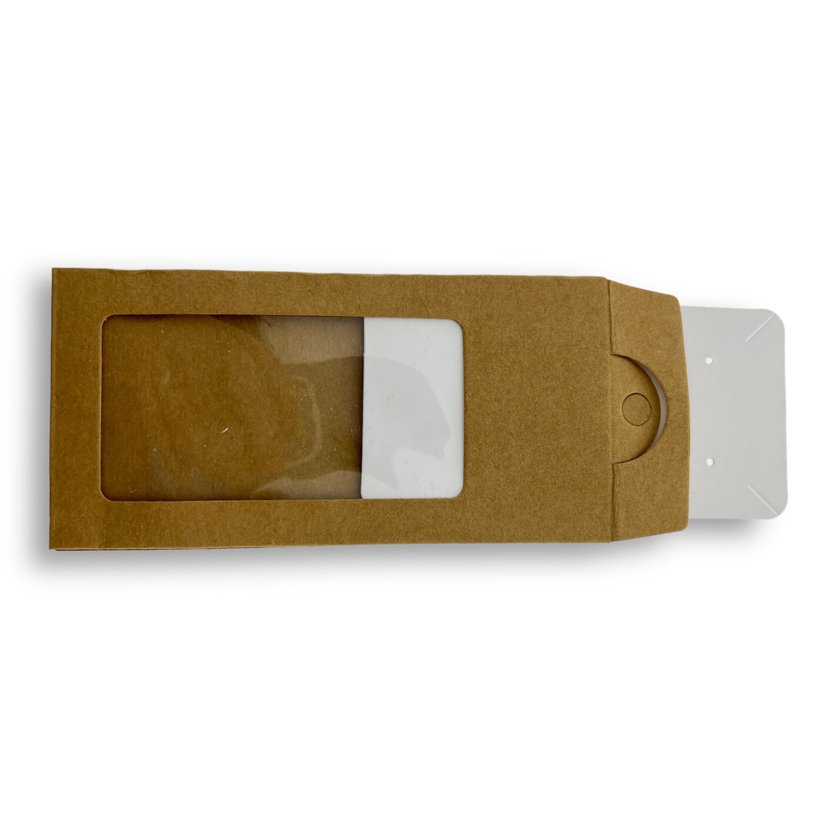 Sieradendoosje Kraft met kijkgat en kaartje 15,5x7cm-Gifts-Kraaltjes van Renate