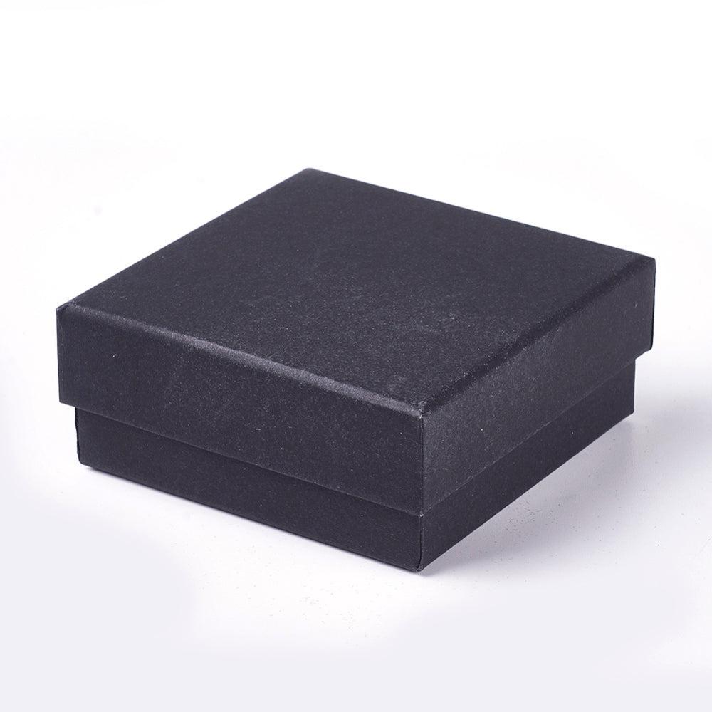 Sieradendoosje Kraft zwart 8,5x8,5x3,5cm-Gifts-Kraaltjes van Renate