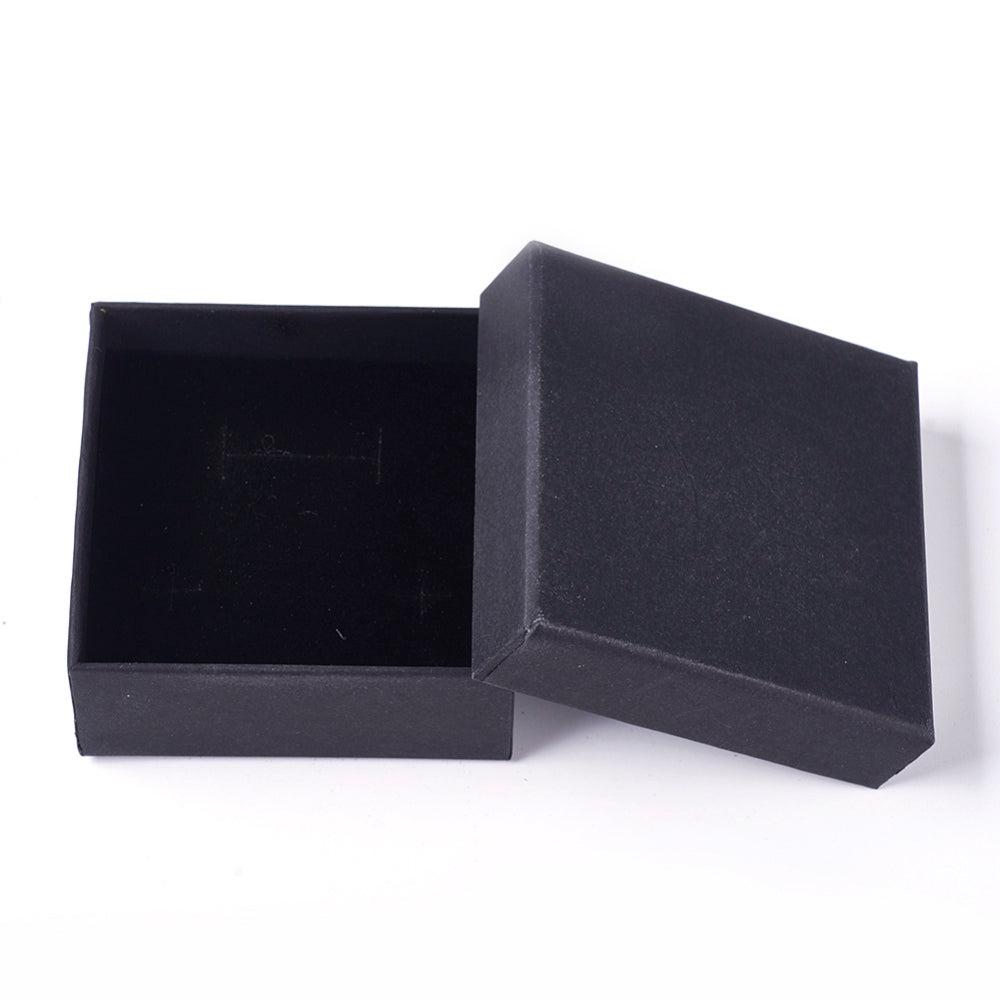 Sieradendoosje Kraft zwart 8,5x8,5x3,5cm-Gifts-Kraaltjes van Renate
