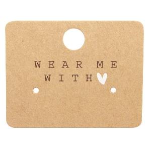 Sieradenkaartjes Kraft &#39;Wear Me With ♥&#39; - 5 stuks-Kraaltjes van Renate