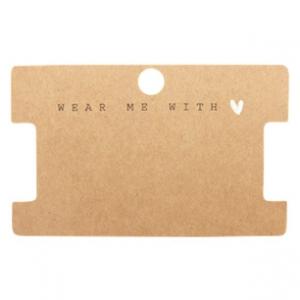 Sieradenkaartjes Kraft &#39;Wear Me With ♥&#39; - 5 stuks-Kraaltjes van Renate