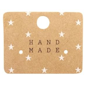 Sieradenkaartjes Kraft 'handmade' Stars - 5 stuks-Kraaltjes van Renate