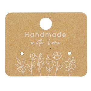 Sieradenkaartjes Kraft 'handmade' bloemen - 5 stuks-Gifts-Kraaltjes van Renate