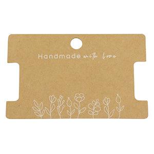 Sieradenkaartjes Kraft 'made with love' bloemen - 5 stuks-Gifts-Kraaltjes van Renate