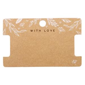 Sieradenkaartjes Kraft 'with love' Floral - 5 stuks-Kraaltjes van Renate