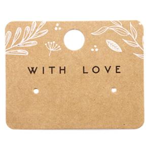 Sieradenkaartjes Kraft 'with love' Floral - 5 stuks-Kraaltjes van Renate