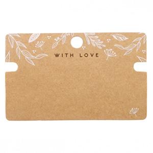 Sieradenkaartjes Kraft 'with love' Floral - 5 stuks-Kraaltjes van Renate