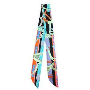 Sjaaltje Levendige Print Multicolour-mint green-orange- per stuk-koord-Kraaltjes van Renate