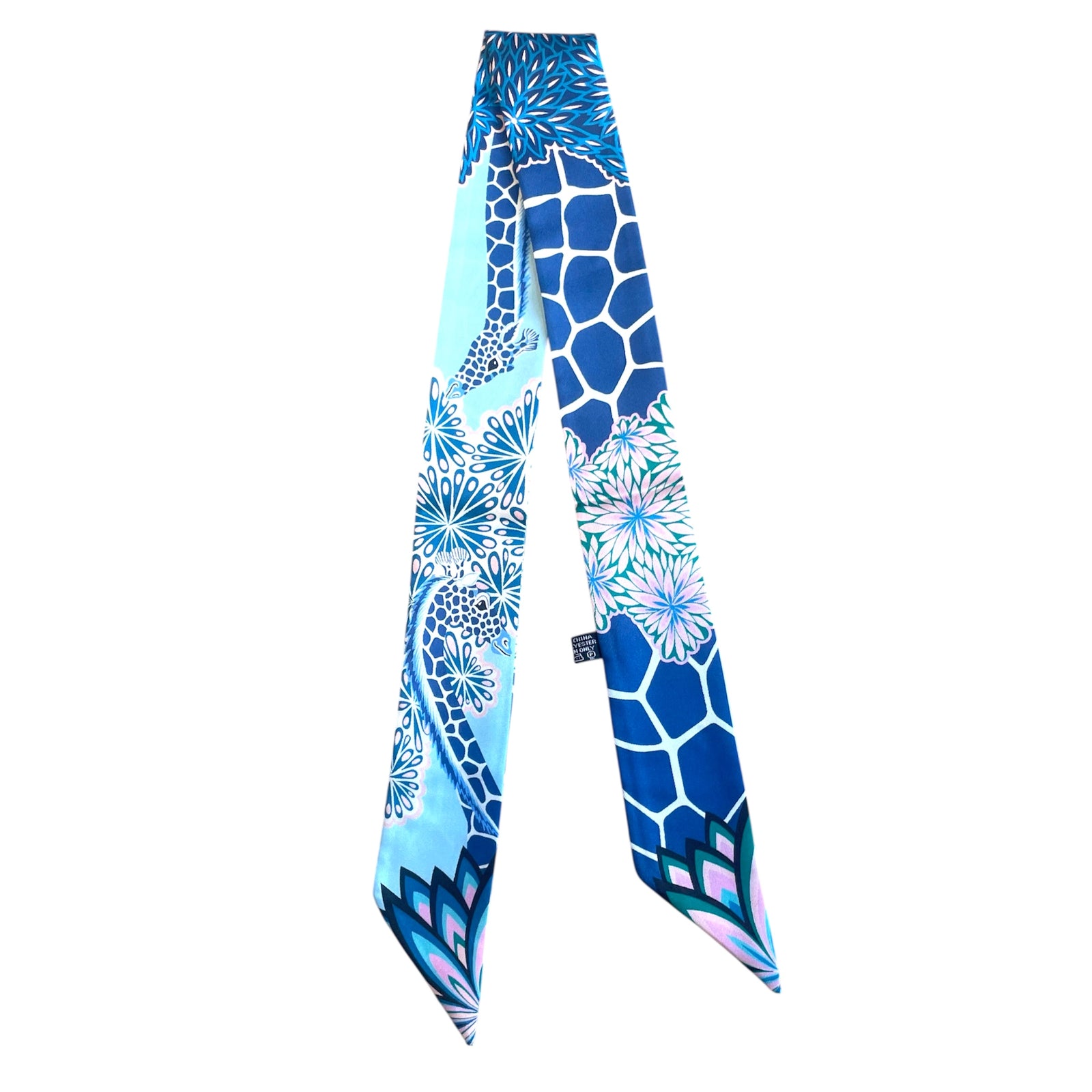 Sjaaltje Print Blauw Giraffe - per stuk-koord-Kraaltjes van Renate