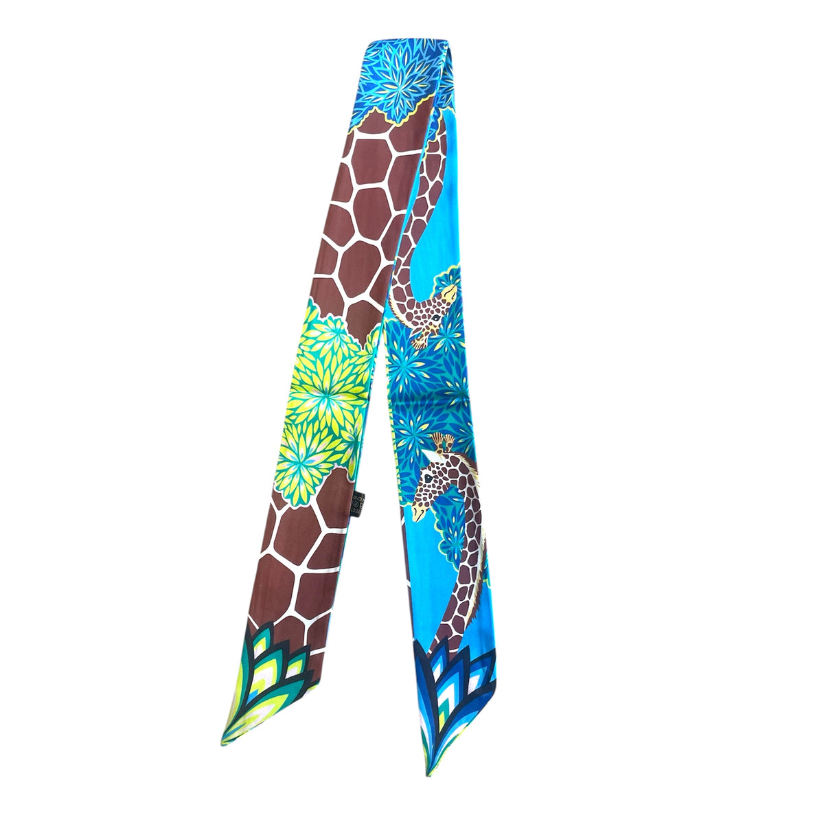 Sjaaltje Print Bruin/Blauw Giraffe - per stuk-koord-Kraaltjes van Renate