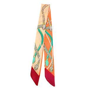 Sjaaltje Print Slang Apricot orange-green-dark red - per stuk-koord-Kraaltjes van Renate