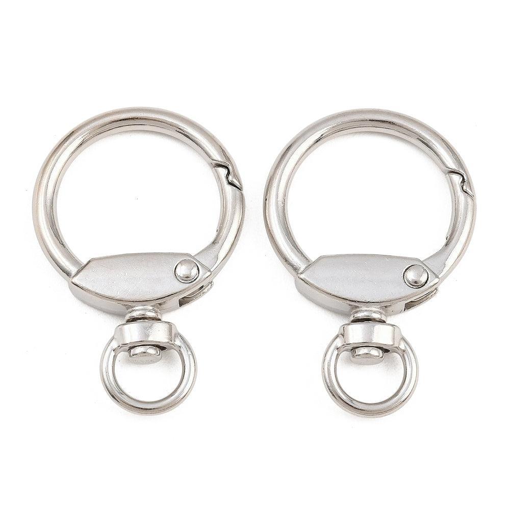 Sleutelhanger Karabijn Draaibaar Ring Zilver 45x29.5mm - per stuk-Sluitingen-Kraaltjes van Renate