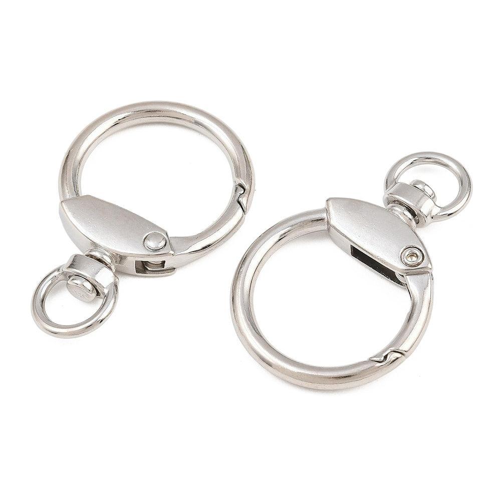 Sleutelhanger Karabijn Draaibaar Ring Zilver 45x29.5mm - per stuk-Sluitingen-Kraaltjes van Renate