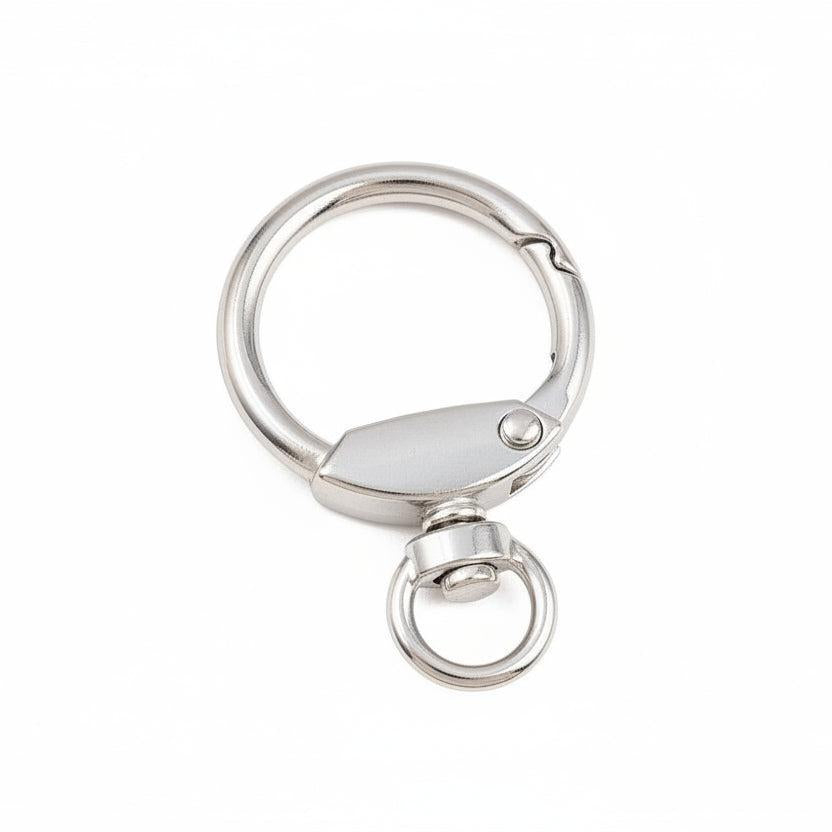 Sleutelhanger Karabijn Draaibaar Ring Zilver 45x29.5mm - per stuk-Sluitingen-Kraaltjes van Renate