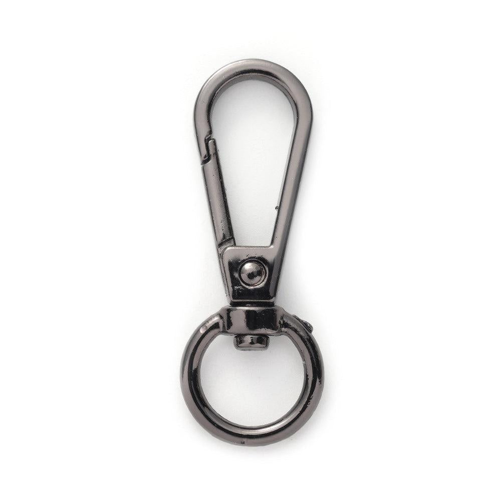 Sleutelhanger Karabijn Gunmetal 39x13mm - per stuk-Sluitingen-Kraaltjes van Renate