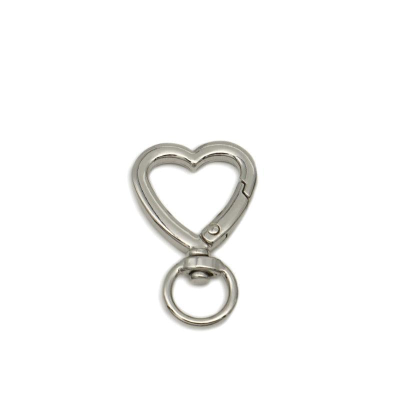 Sleutelhanger haak hart zilver 38mm - per stuk-Kralen-Kraaltjes van Renate