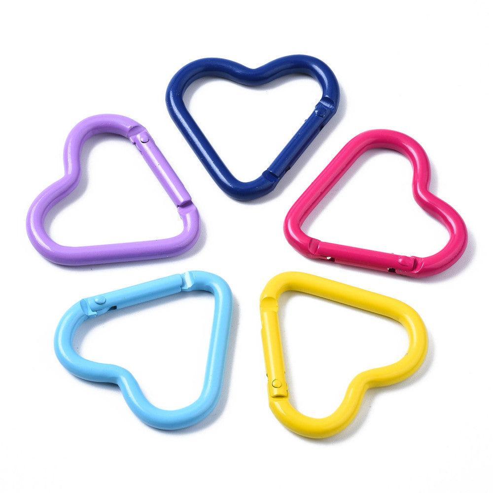 Sleutelhanger hart gekleurd 40,5mm - per stuk-Kralen-Kraaltjes van Renate