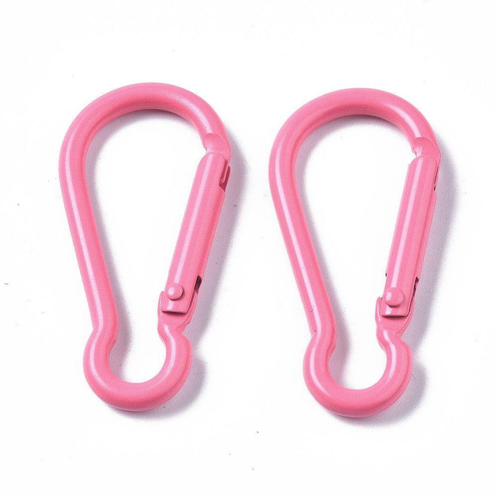 Sleutelhanger karabijn Roze 46x22mm - per stuk-Kralen-Kraaltjes van Renate