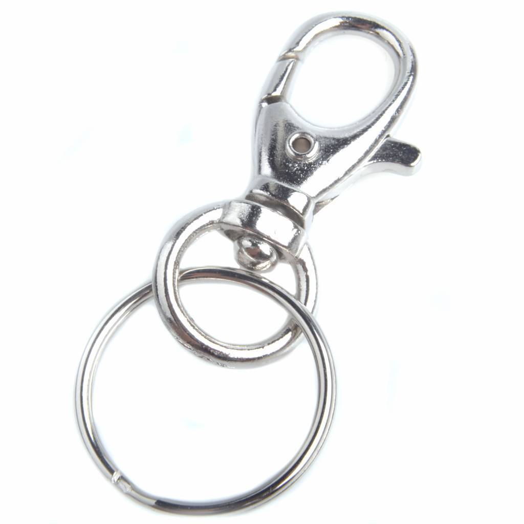 Sleutelhanger met ring Zilver 60x25mm-Kraaltjes van Renate