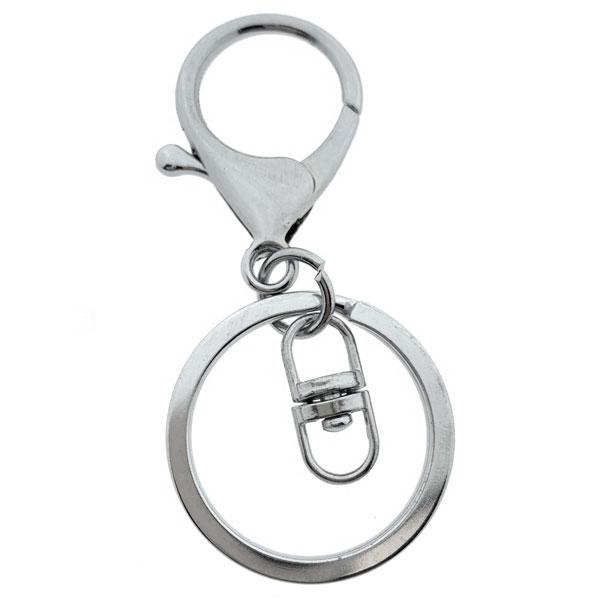 Sleutelhanger met ring Zilver 68x30mm-Kraaltjes van Renate