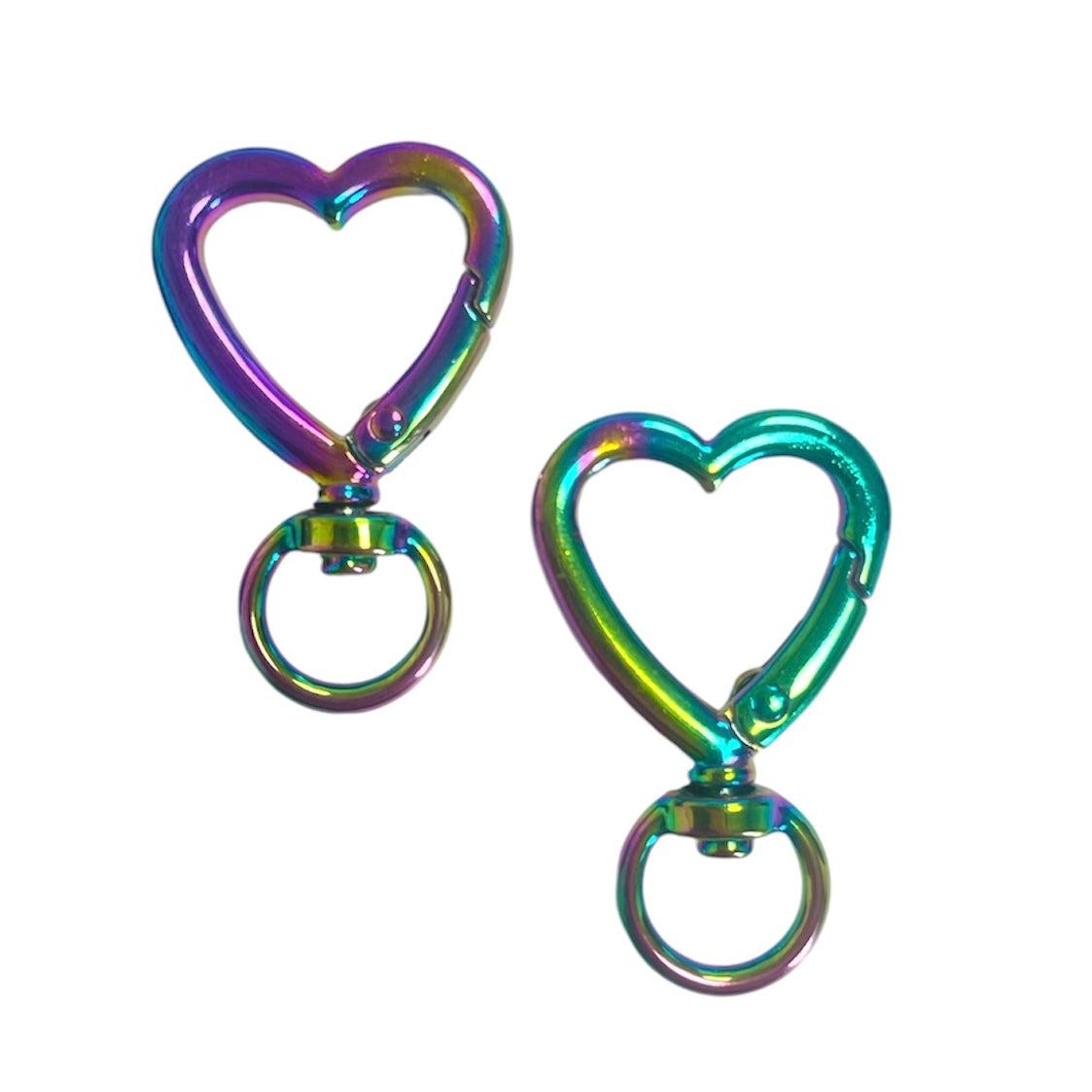 Sleutelhanger + ring rainbow plated 41x26mm-Kralen-Kraaltjes van Renate