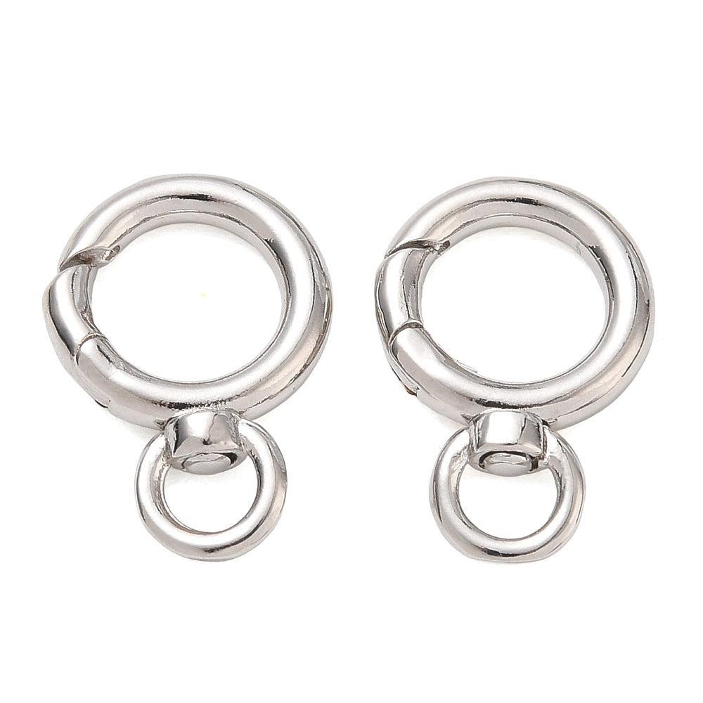 Sleutelring Veersluiting Brass Zilver 21x3mm - per stuk