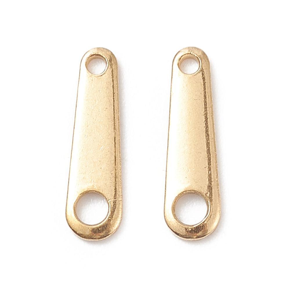 Sluiting connector Goud 10x3mm - per stuk-Onderdelen-Kraaltjes van Renate