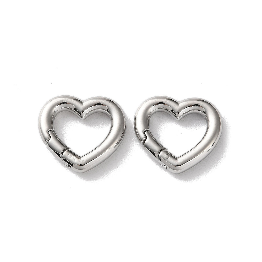 Bedel slot hart RVS zilver 16mm - per stuk-bedels-Kraaltjes van Renate