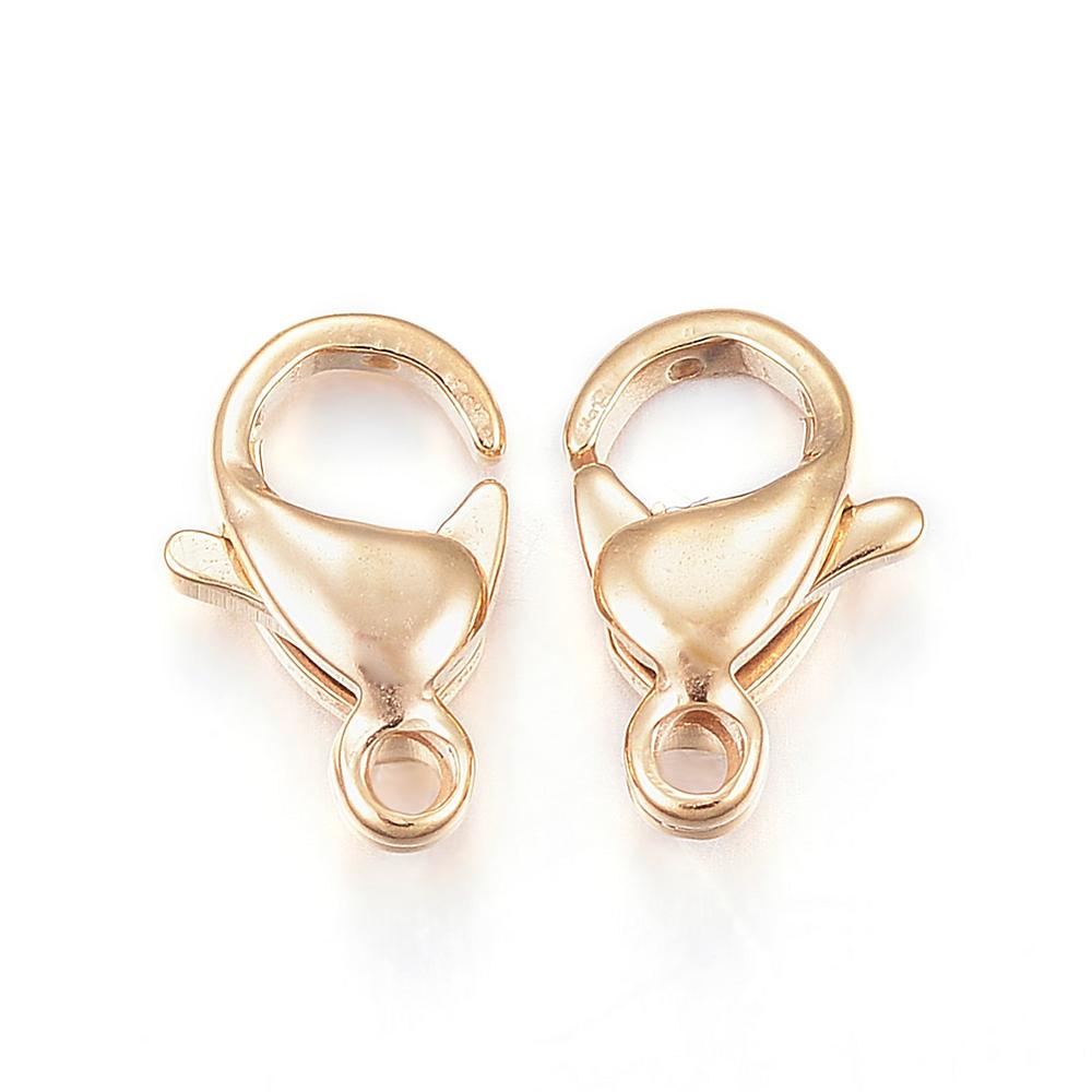 Sluiting karabijn RVS 18Kr goud 9x6mm- per stuk-bedels-Kraaltjes van Renate