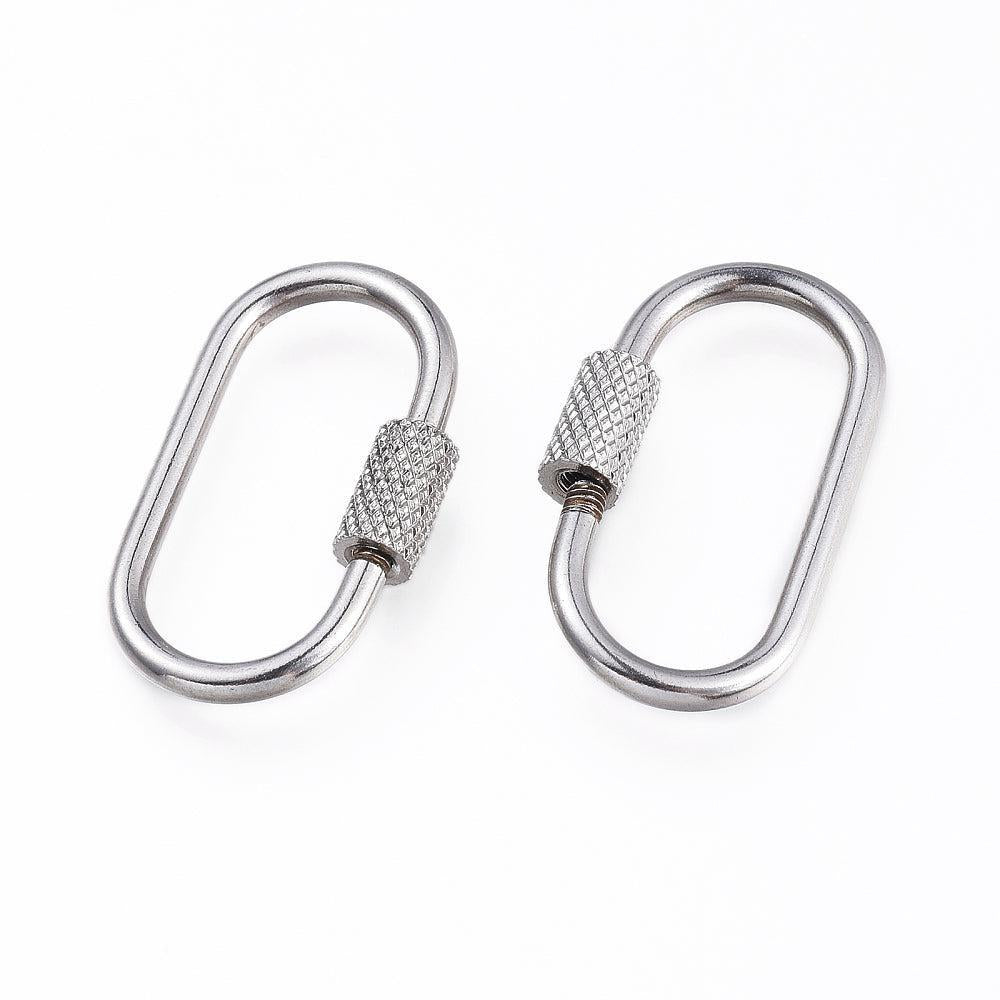 Bedel slot karabijn RVS zilver 26mm- per stuk-bedels-Kraaltjes van Renate