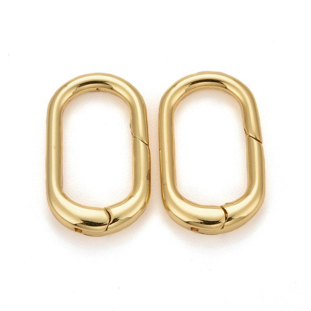Sluiting ovaal 18K brass goud 19,5mm- per stuk-Kralen-Kraaltjes van Renate