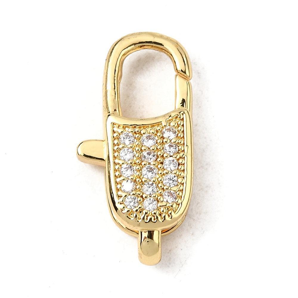 Sluiting ovaal zirconia 18K brass goud 21mm- per stuk-Kralen-Kraaltjes van Renate