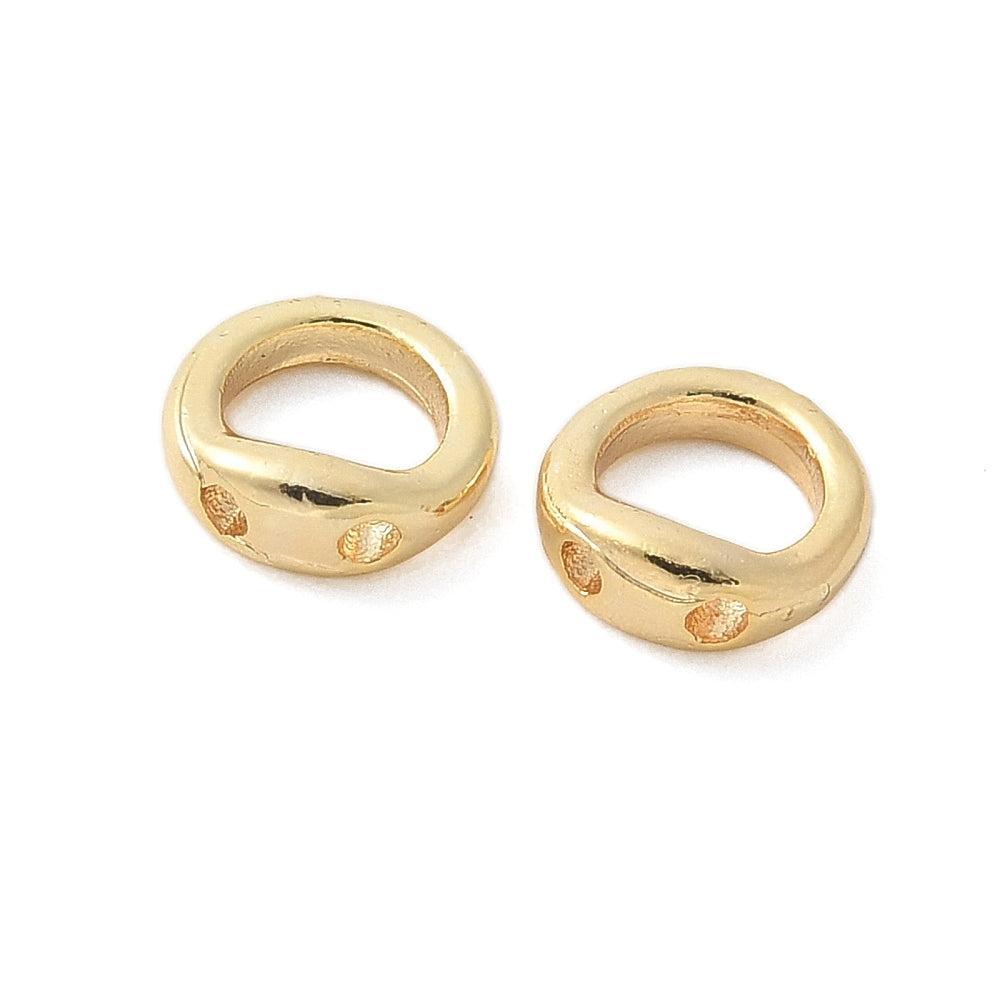 Sluiting ring connector 18K Gold Plated 5mm - per stuk-Onderdelen-Kraaltjes van Renate
