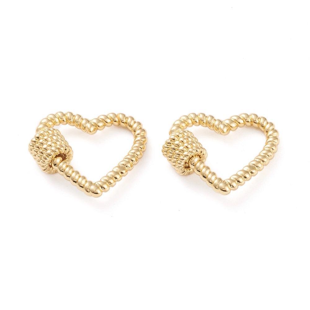 Bedel slot hart 18K brass goud 23mm- per stuk-bedels-Kraaltjes van Renate