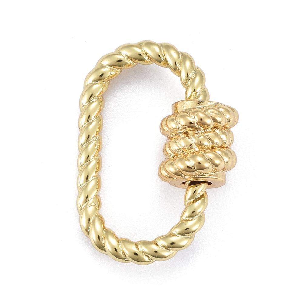 Bedel slot karabijn brass goud 19mm- per stuk-bedels-Kraaltjes van Renate
