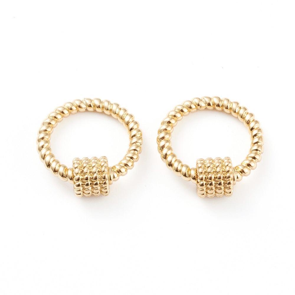 Bedel slot ring 18K brass goud 22mm- per stuk-bedels-Kraaltjes van Renate