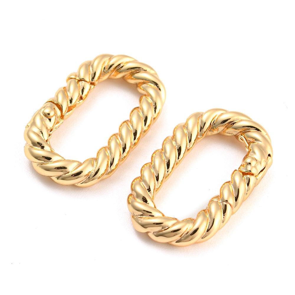 Bedel twist ovaal 18K brass goud 20x12mm-Kralen-Kraaltjes van Renate