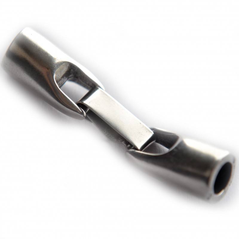 Sluiting voor rond leer Ø4mm zilver DQ-Kraaltjes van Renate