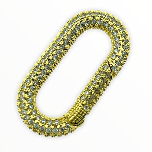 Sluiting zirkonia ovaal goud 32x16mm-Kraaltjes van Renate