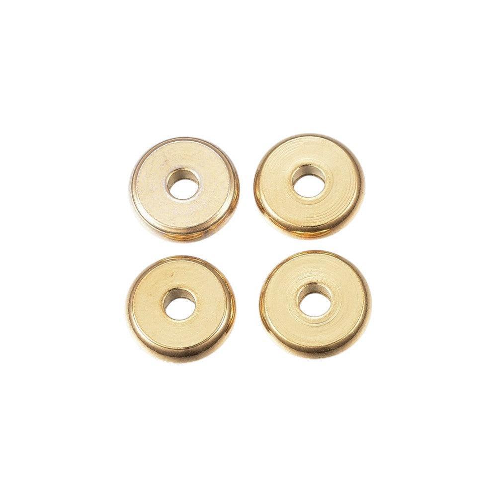 Spacer Kraal Premium RVS Rondel Goud 10x3mm - per stuk-Kralen-Kraaltjes van Renate