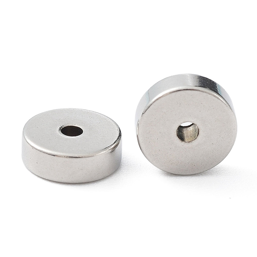Spacer Kraal RVS Disc Zilver 6x2mm - per stuk-Kralen-Kraaltjes van Renate